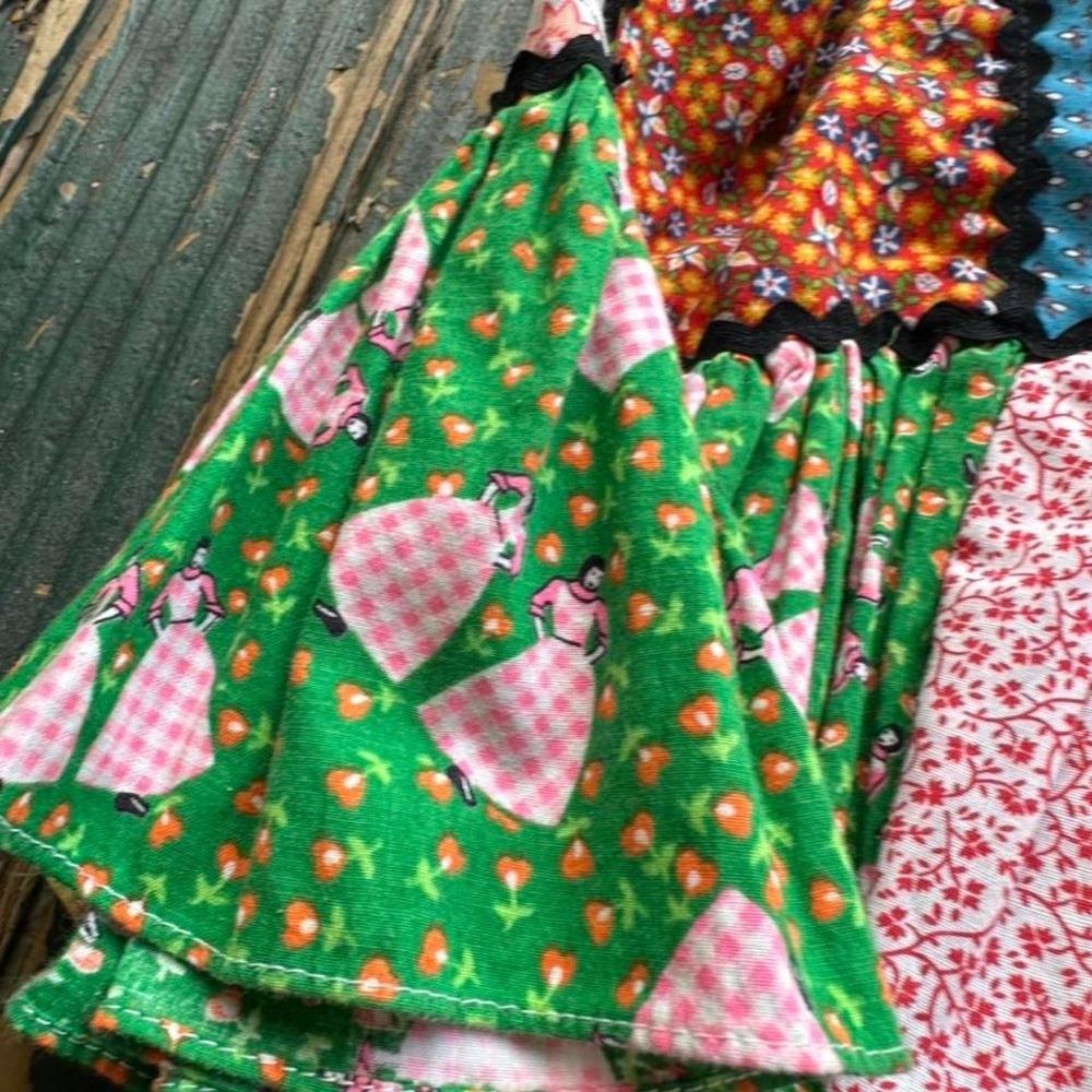 Square Dancing Multicoloured Patchwork Skirt With… - image 3